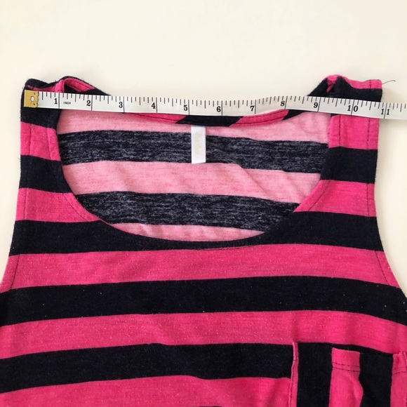 PINKBLUSH sz S Pink Black Striped Tank Pocket Dress - Picture 12 of 16